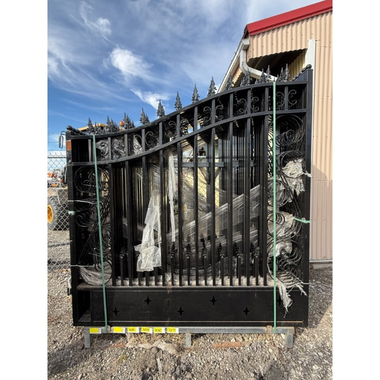 14' Bi-Parting Wrought Iron Driveway Gate , 2 7' Wide Panels