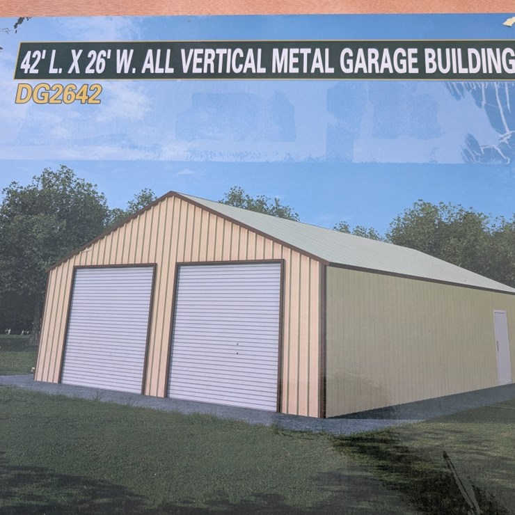 42' x 26' w/ All Vertical Metal Garage Building