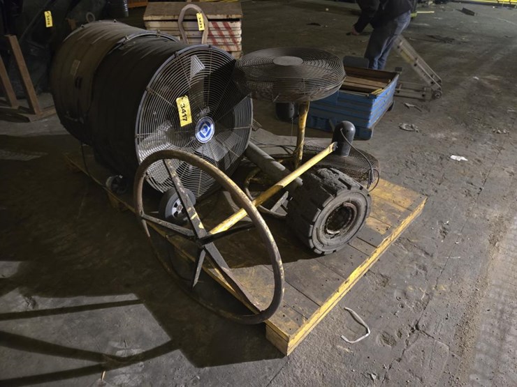 #3417-•-(2)-industrial-fans,-(3)-standing-fans-image-1