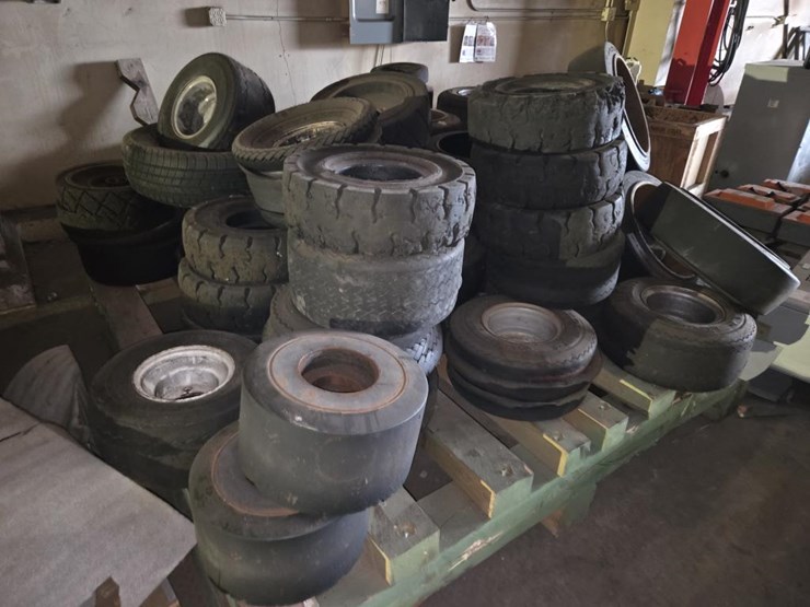 #3438-•-pallet-of-misc.-forklift-tires-and-rims-image-1