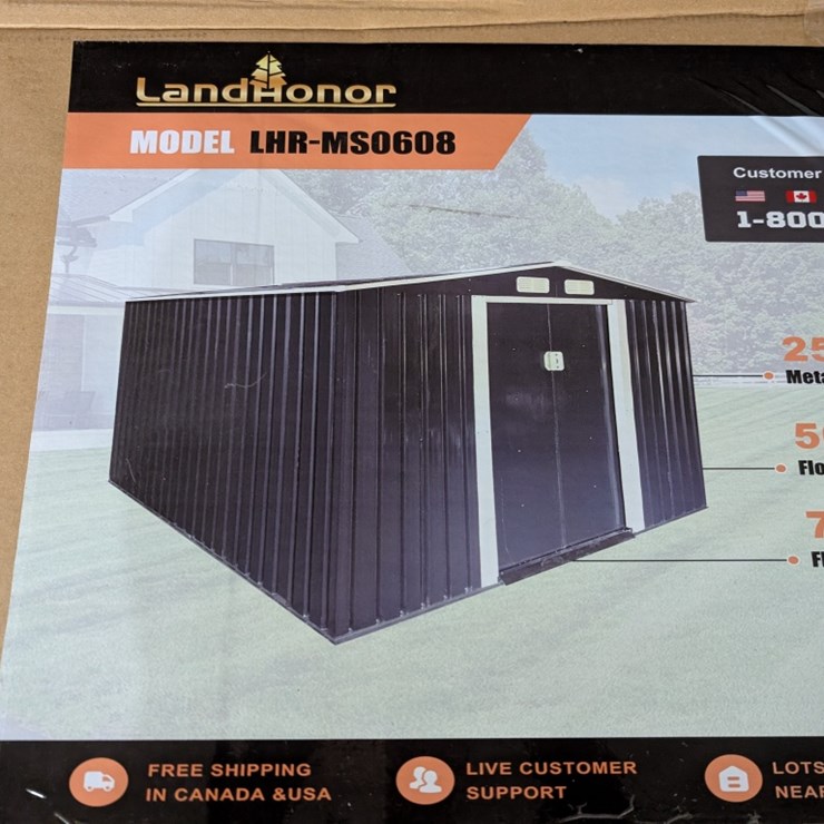 Landhonor 6'x8' Galvanized Apex Roof Metal Shed