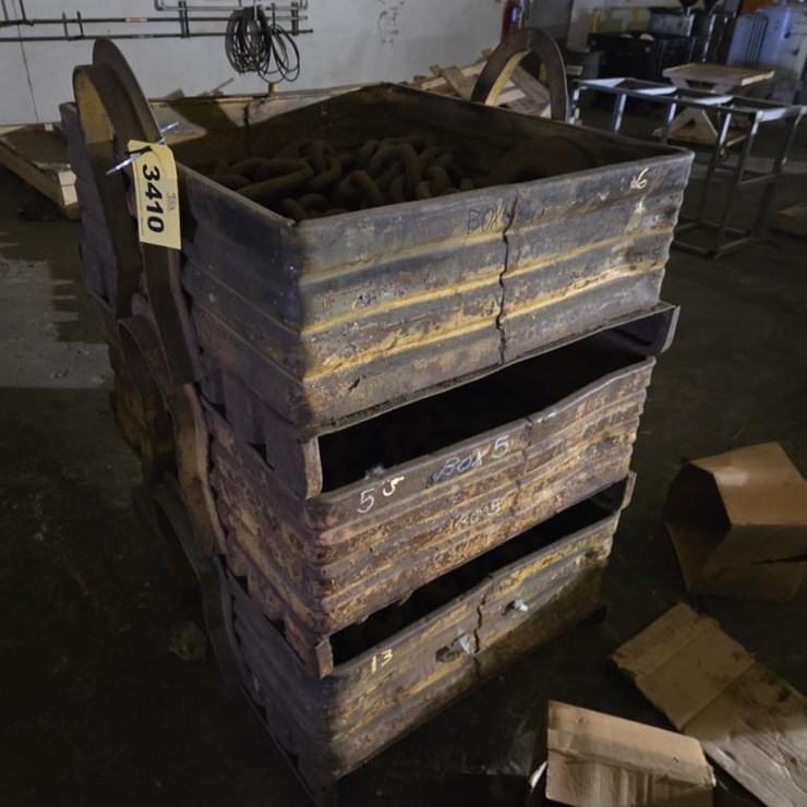#3410 • (3) Steel Crates w/ Heavy Duty Chains