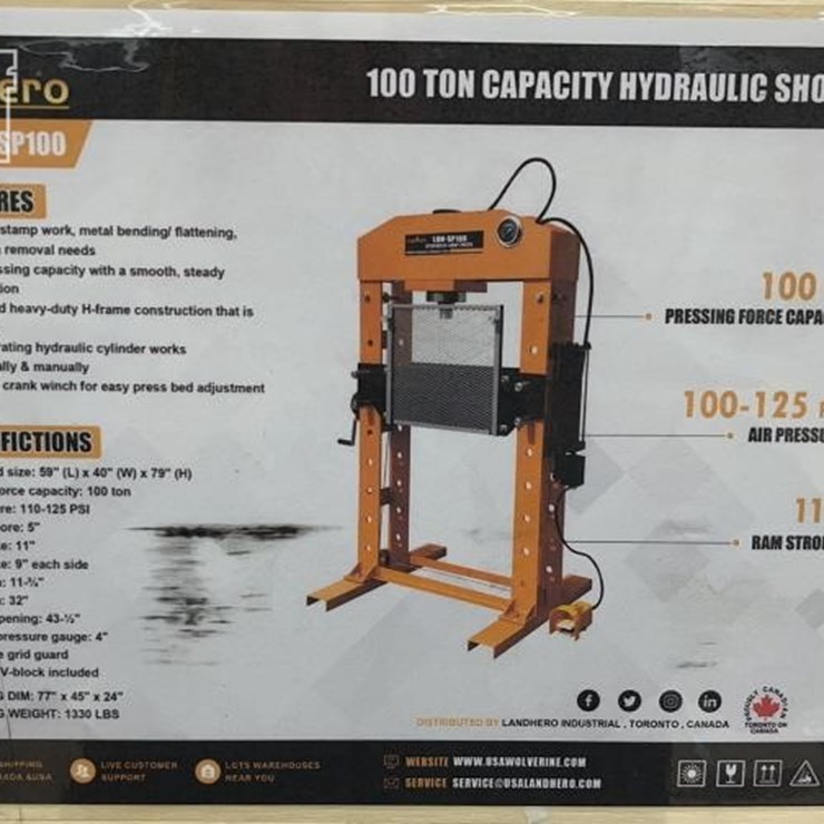 LANDHERO 100TON HYDRAULIC SHOP PRESS