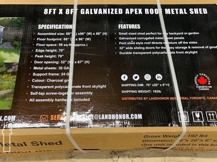 landhonor-8ft-x-8ft-galvanized-metal-shed-image-3