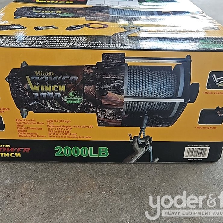 Unused 2000# ATV Winch Heavy Duty, Metal Gears, No Plastic-CAMO