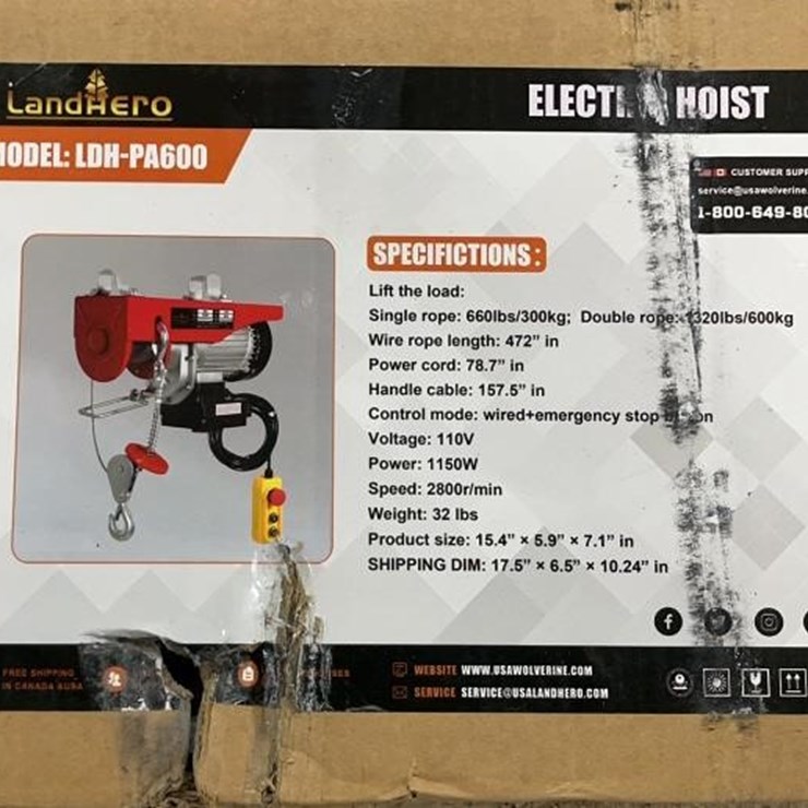 LANDHERO 660LB ELECTRIC HOIST
