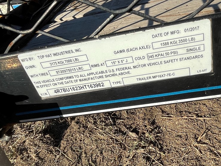 #6242-•-2017-top-hat-utility-trailer-(trailer-#09105)-(has-tx-title)-image-11