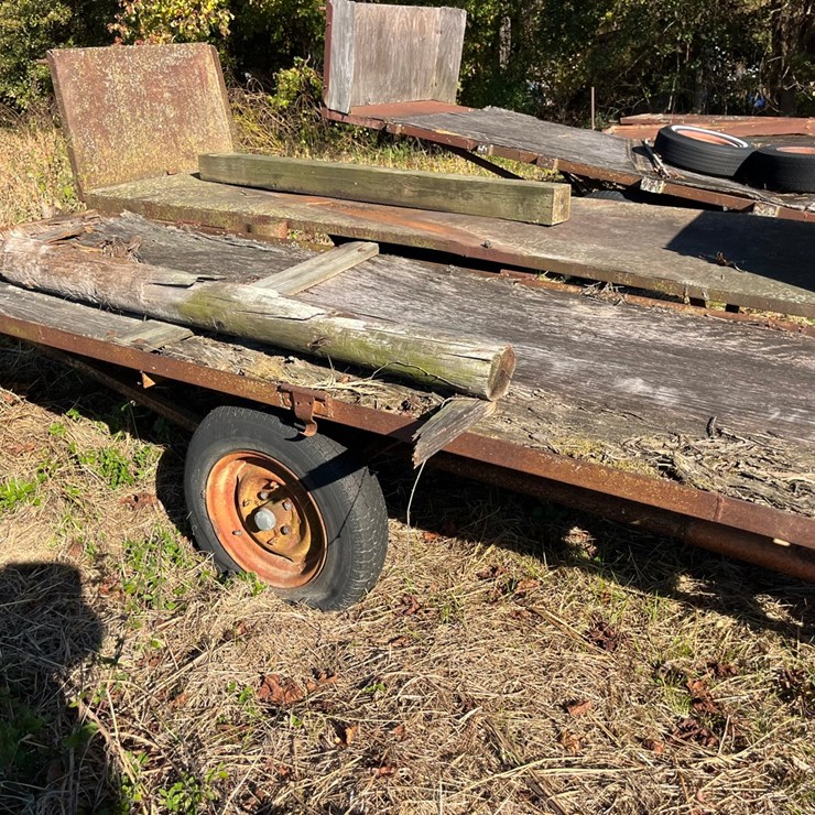 3.5 x 12’ tobacco trailer with partial wood floor, located at 276 Jonestown Rd., Snow Hill NC