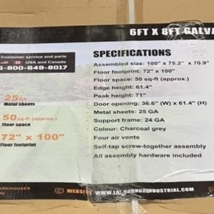 LANDHONOR 6FT X 8FT GALVANIZED METAL SHED