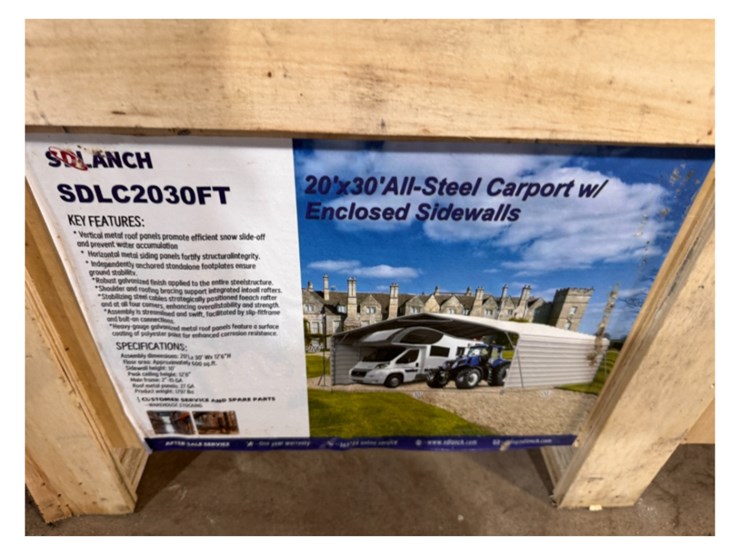 sdlc-20x30'-steel-carport-w/-enclosed-side-walls-image-1