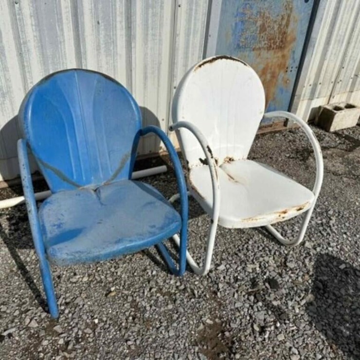 2 X Vintage Metal Chairs