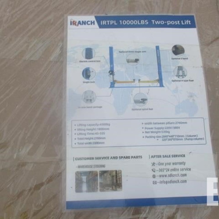 10000 LBS TWO POST LIFT (BLUE) IRTPL 10000LBS TWO-