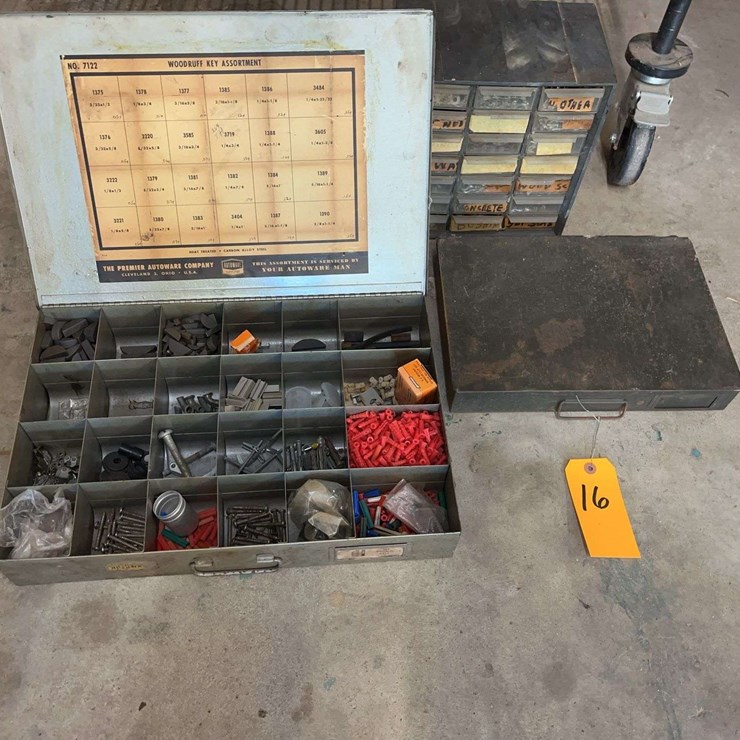 Screw Cabinet, Electrical Assortment, Wood Keys