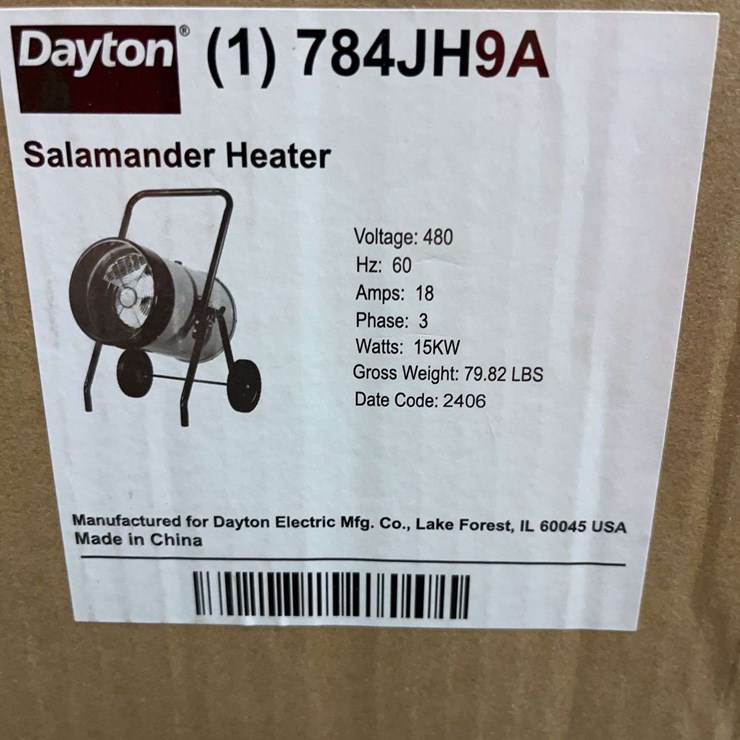 Dayton Salamander Heater - 3 Phase - New in Box