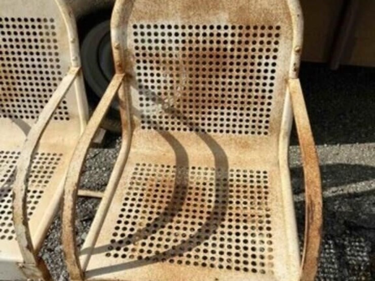2-x-vintage-hole-pattern-metal-chairs-image-4