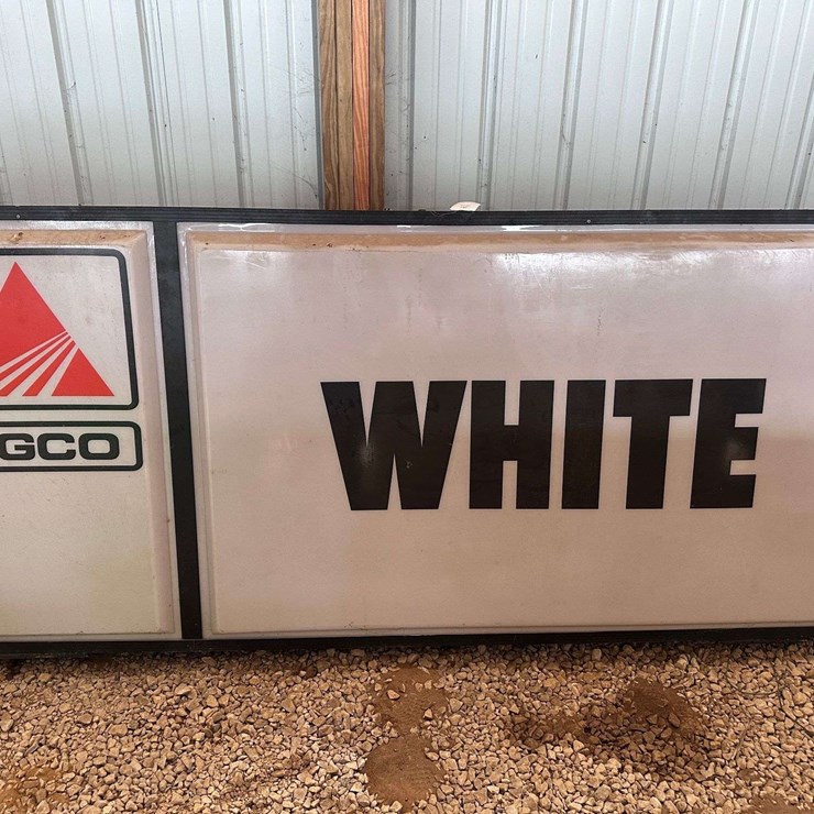 Agco White Lighted Double Sided Bubble Sign