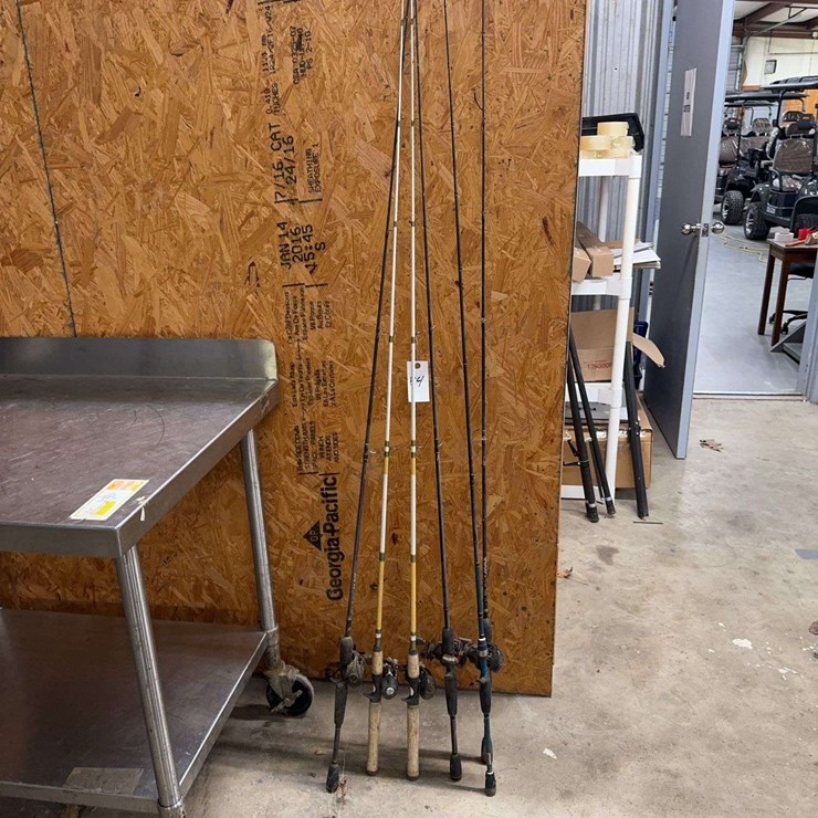Group of Fishing Poles & Reels