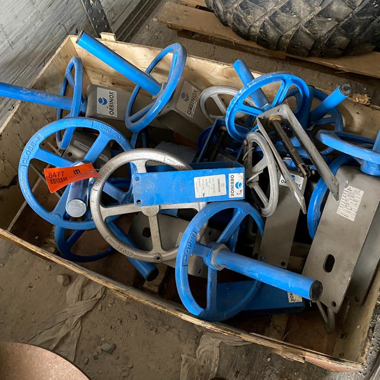 #8477 • Crate of Orbinox Hand Crank Shut offs (New Holstein, WI)