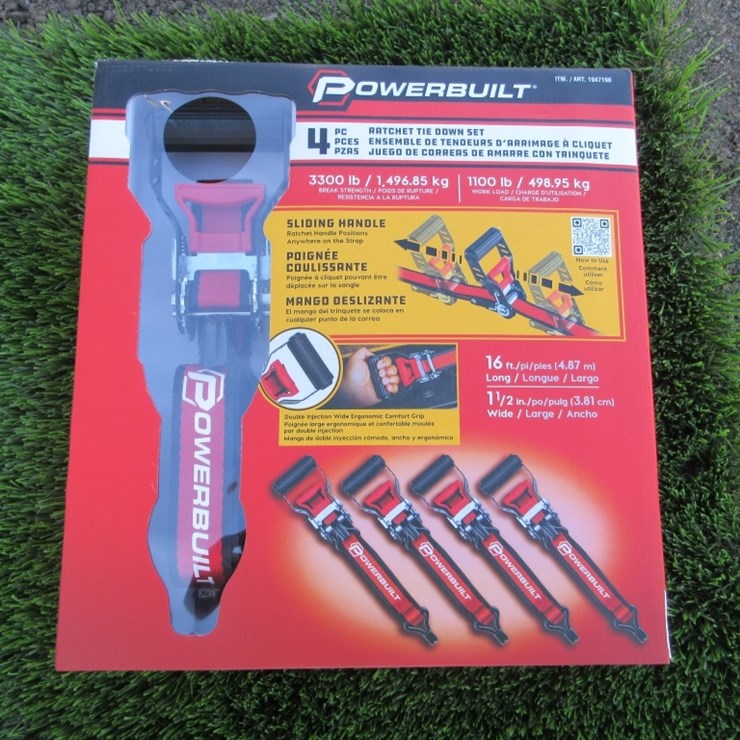 (4) New Unused Power Built Ratchet Straps