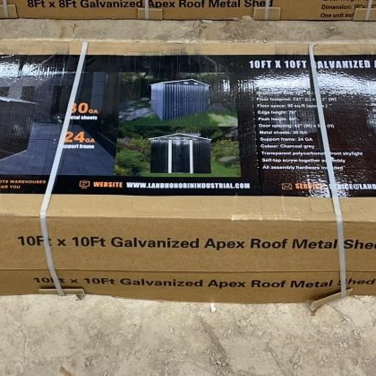 LANDHONOR 10FT X 10FT GALVANIZED METAL SHED
