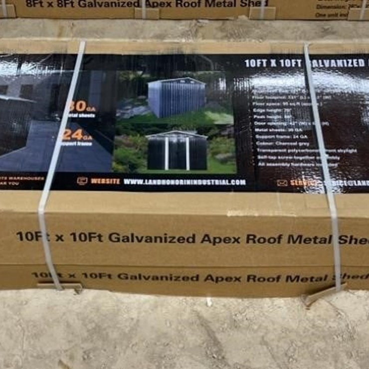 LANDHONOR 10FT X 10FT GALVANIZED METAL SHED