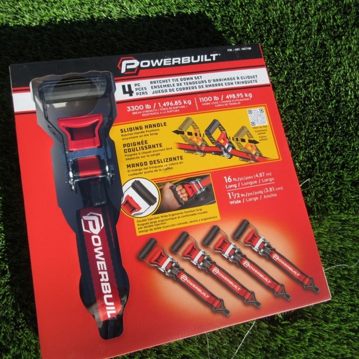 (4) New Unused Power Built Ratchet Straps