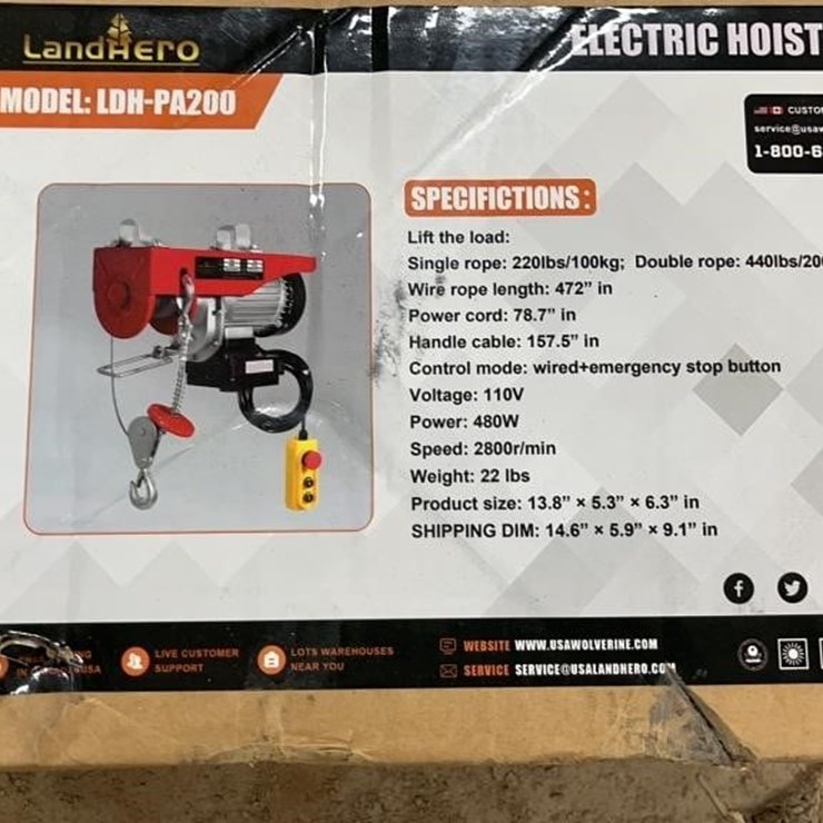 LANDHERO 220LB ELECTRIC HOIST