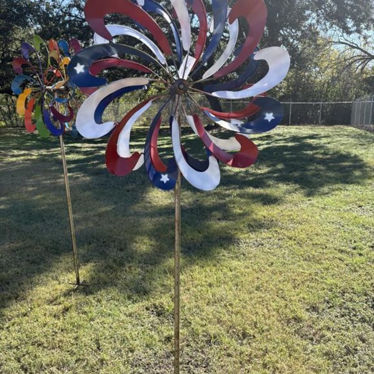 #98 • Metal Art- Patriotic Spinning Windmill