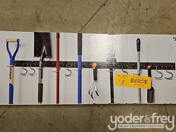 wheel-barrow,-machete-(2-of),-3lb-brass-hammer,-seep-hose,-adjustable-multi-tool-hanger,-black-&-decker-40v-weed-wacker,-trexeen-hedger-image-9