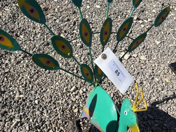 #85-•-metal-art--teal-&-yellow-peacock-image-2