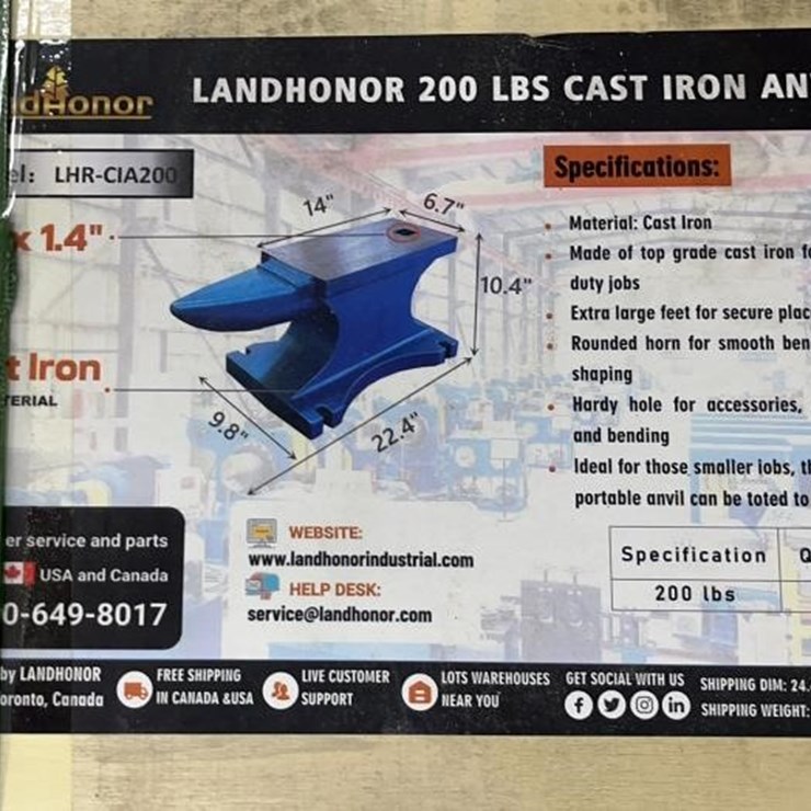 LANDHONOR 200LBS CAST IRON ANVIL