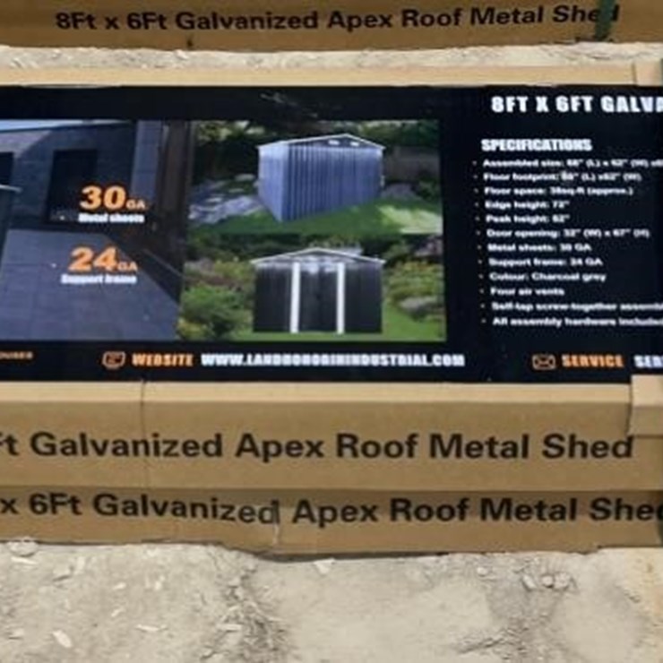 LANDHONOR 8FT X 6FT GALVANIZED METAL SHED