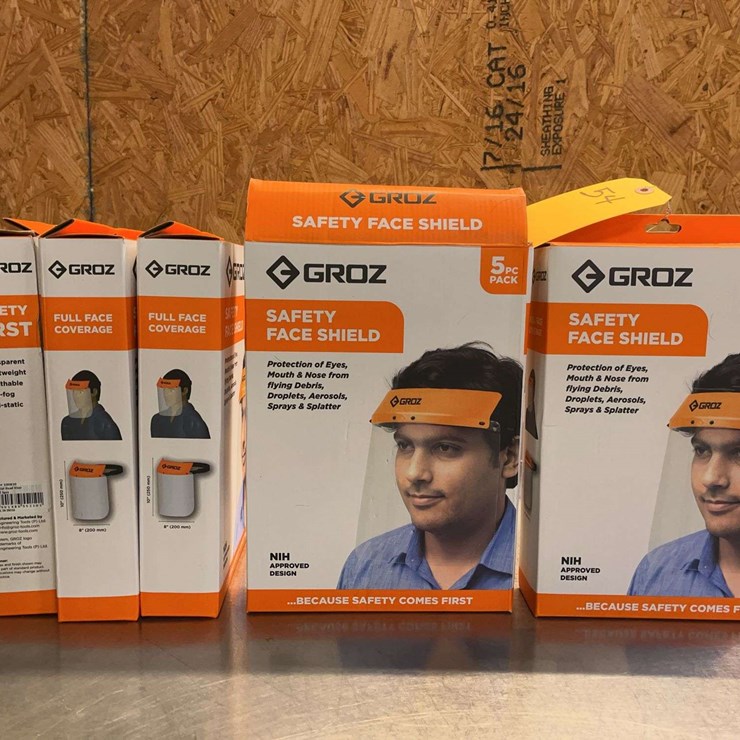 (5) New 5 Pack Clear Safety Face Shields