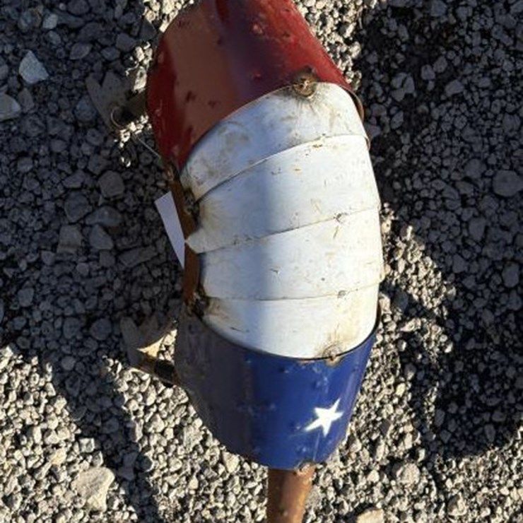 #60 • Metal Art- Red, White & Blue Armadillo- Medium