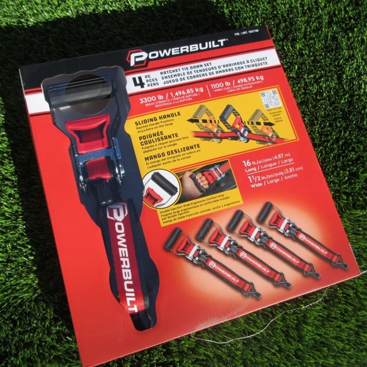 (4) New Unused Power Built Ratchet Straps