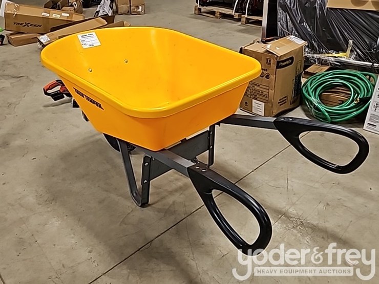 wheel-barrow,-machete-(2-of),-3lb-brass-hammer,-seep-hose,-adjustable-multi-tool-hanger,-black-&-decker-40v-weed-wacker,-trexeen-hedger-image-3