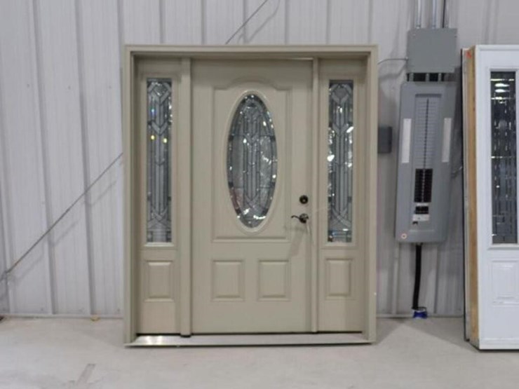 canyon-clay-front-door-w/side-glass-panes-&-frame-image-1