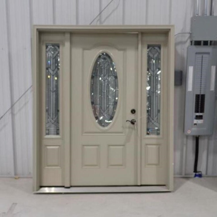 Canyon Clay Front Door w/Side Glass Panes & Frame