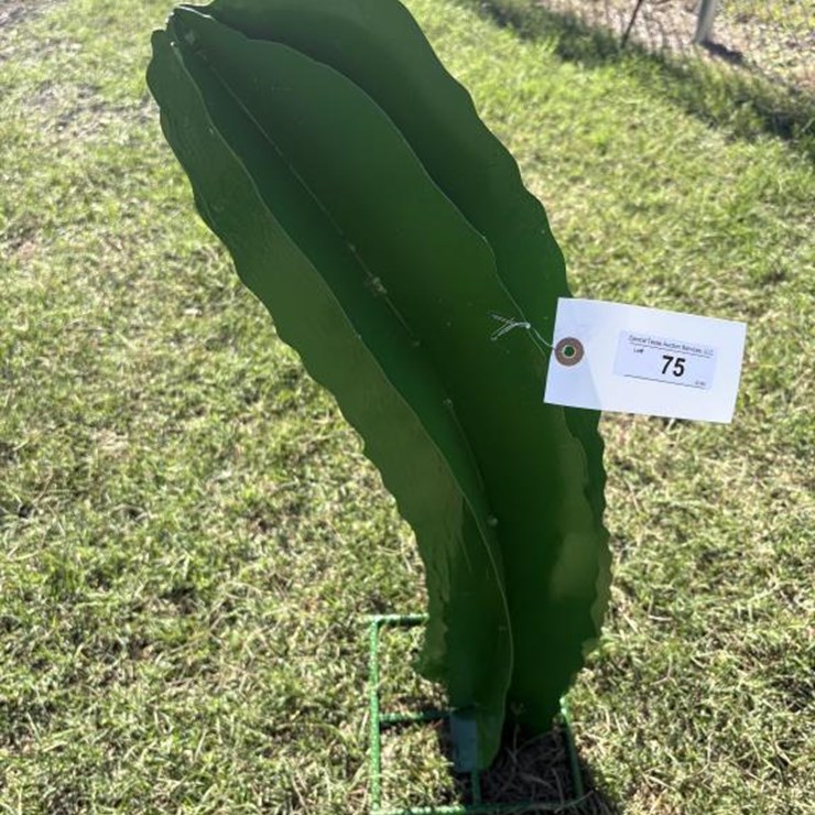 #75 • Metal Art- Tall Oblong Slender Crooked Cactus