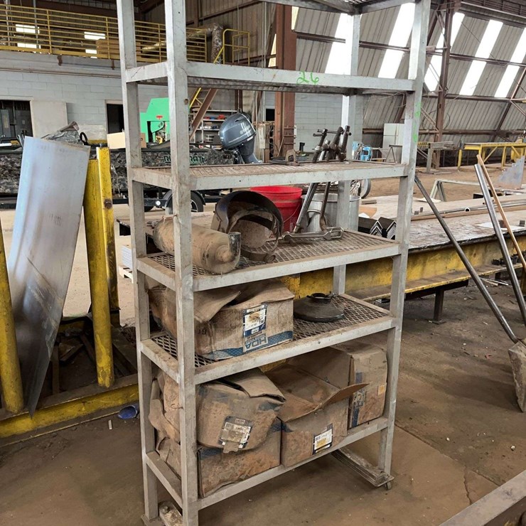 Galvanized Shelf & Contents, 39" x 82" x 15"
