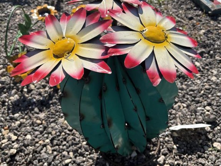 #78-•-metal-art--short-cactus-w/-flowers-image-1