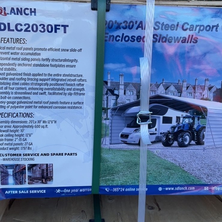 SD Lanch 20ft x 30ft Carport W w/Enclosed