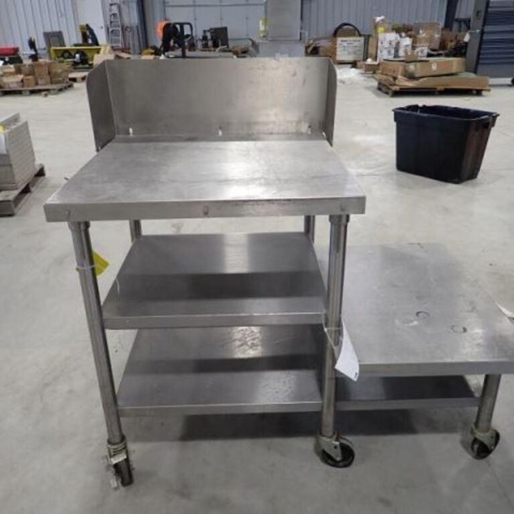2 Pc Industrial Rolling Stainless Table