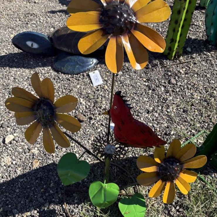 #74 • Metal Art- Sunflower & Cardinal