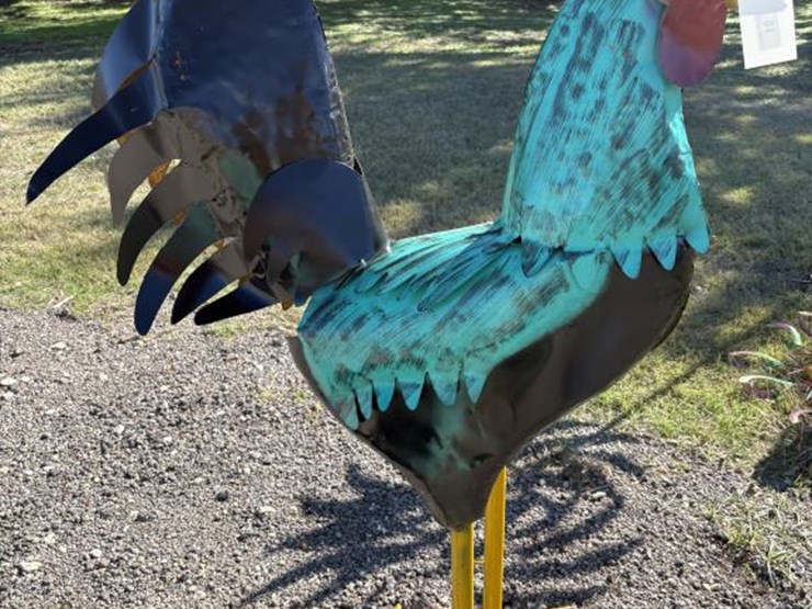 #91-•-meta-art--large-standing-teal-&-black-rooster-image-1