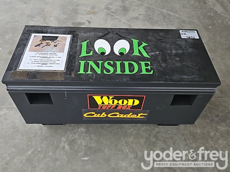 unused-wood-tuff-tow-48"-box-7-pcs-cub-cadet-tool-kit,-hedge,-trimmer,-cordless-chainsaw,-leaf-blower,-string-trimmer,-battery-charger-image-1