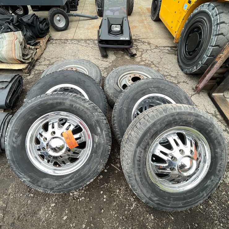 #6103 • Weld Racing 16" Aluminum Dually Rims, with Steel Inner Rims and Michelin Tires (Door 04)