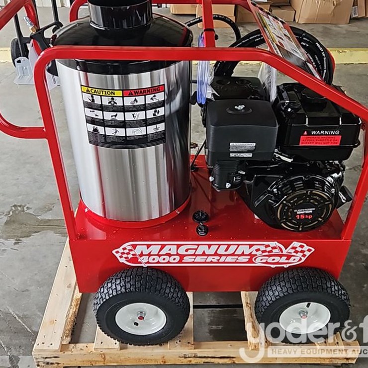 Unused Magnum 4000 Gold Pressure Washer, 15HP, Electric Start, 12V System, Diesel Fire Burner