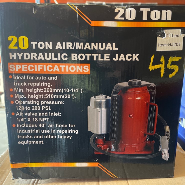 #45 • 20 TON AIR/MANUAL HYDRAULIC BOTTLE JACK