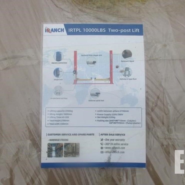 10000LBS TWO POST LIFT (RED) IRTPL 10000LBS TWO-PO